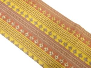 変わり縞に花菱模様織出し名古屋帯